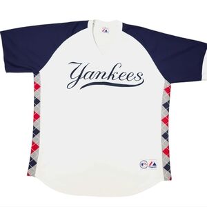 Majestic New York Yankees Argyle Baseball ⚾ Jersey Men's 2XL